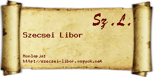 Szecsei Libor névjegykártya